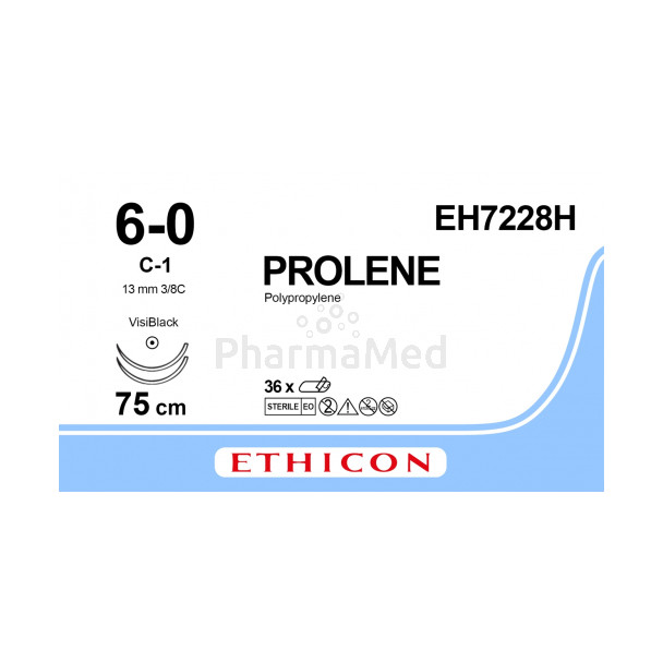 PROLENE 6/0 EH7228H C-1 75cm - 36fils