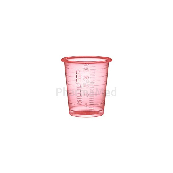 Godets hauts & étroits 30ml - Rouge - 60x80pc