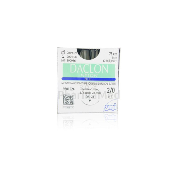 DACLON 2/0 metric 3 3/8 24mm 75cm - 12fils