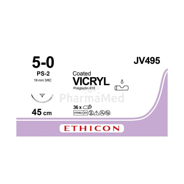 VICRYL 5/0 Coated JV495 PS-2 45cm - 36draden