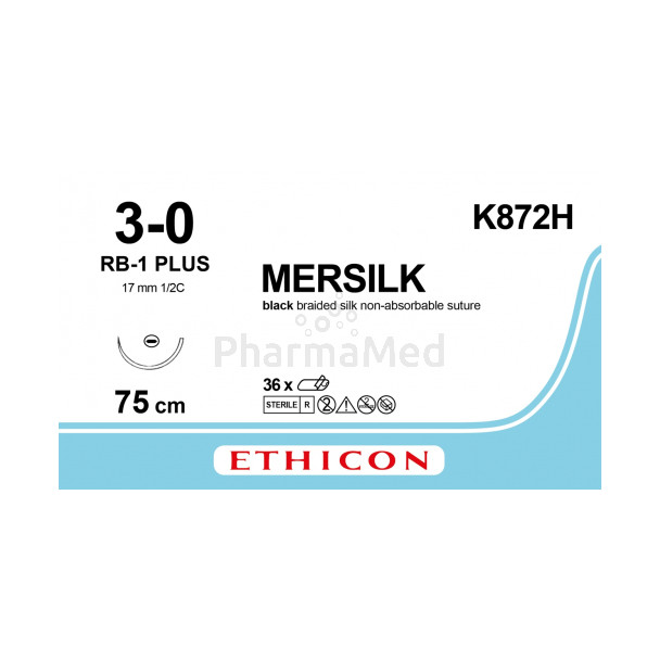 MERSILK 3/0 K872H RB-1 Plus 75cm - 36fils