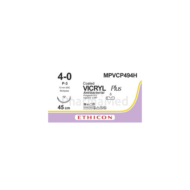 VICRYL PLUS 4/0 Und 45cm USP P-3 13mm - 36fils
