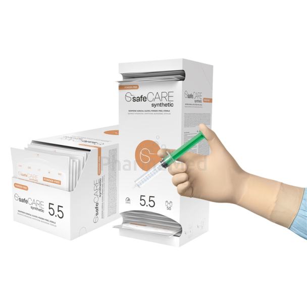 Gants de chirurgie en néoprène stériles SafeCare sans poudre - T8.5