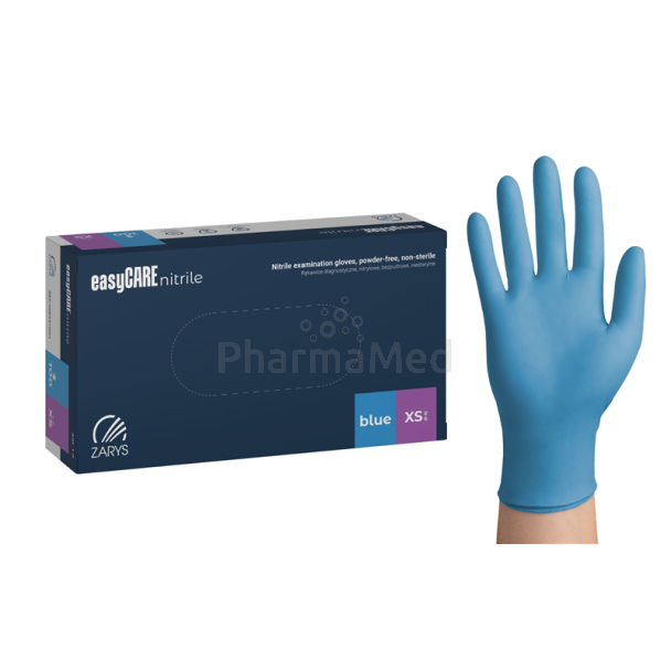 Gants nitrile Easycare bleu sans poudre - XS - 100 pc