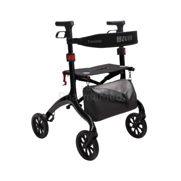 Rollator Toronto Carbon noir - 4 roues