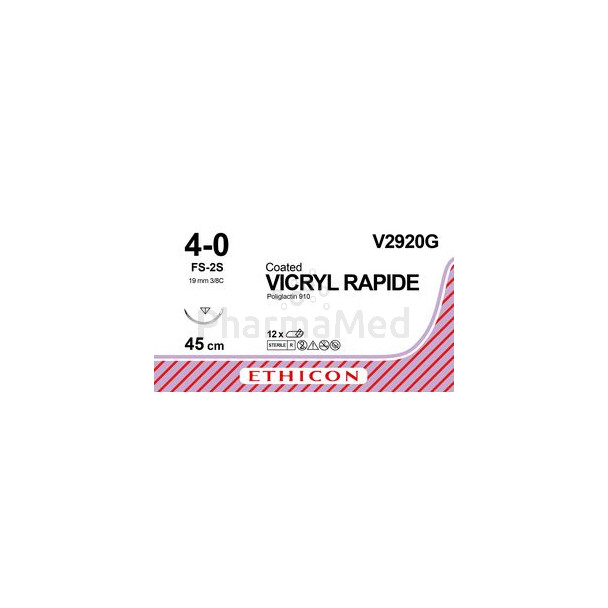 VICRYL RAPID 4/0 V2920G FS-2S 45cm - 12fils