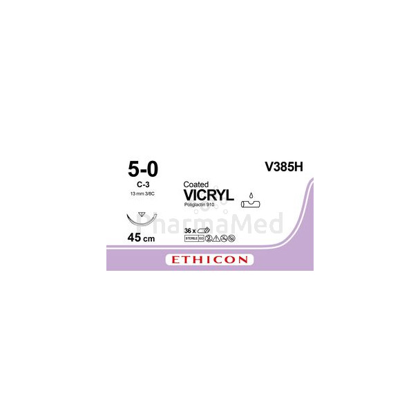 VICRYL 5/0 V385H 3-8 SN13 45cm Incolore - 36fils