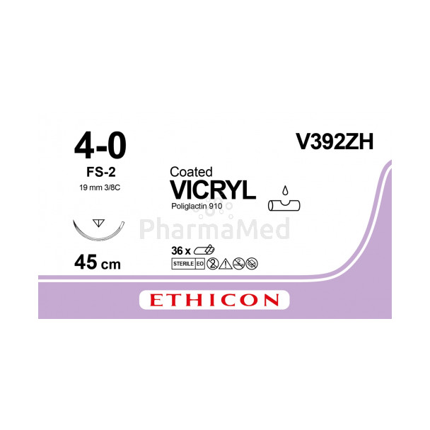 VICRYL 4/0 Coated V392ZH FS-2 45cm - 36fils