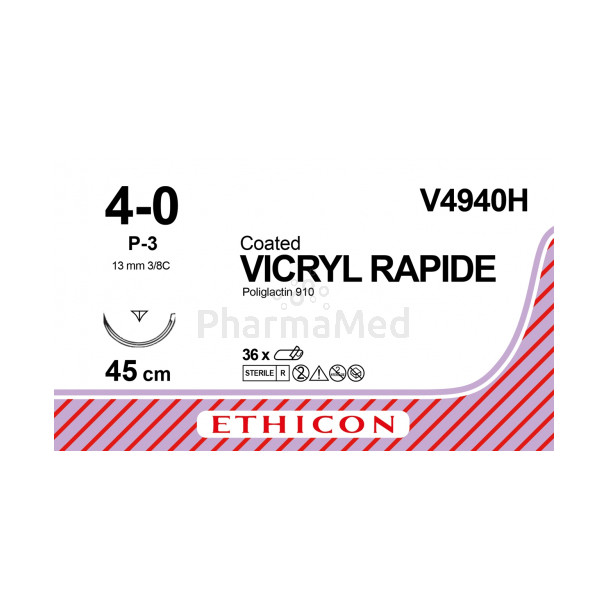 VICRYL RAPID 4/0 Coated V4940H P-3 45cm - 36fils