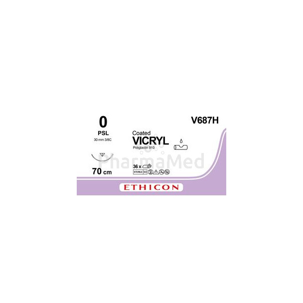 VICRYL Coated 0 V687H PSL 70cm - 36fils