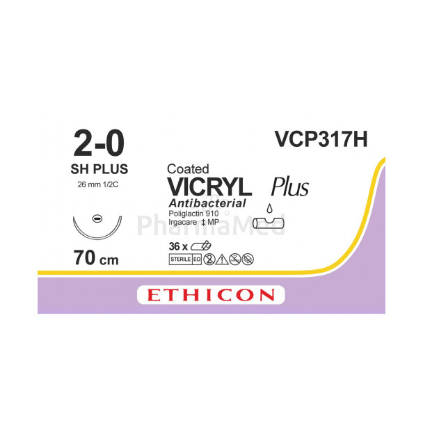 VICRYL PLUS 2/0 VCP317H SH 70cm - 36draden