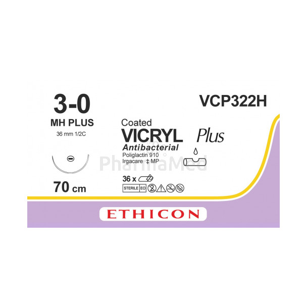 VICRYL PLUS 3/0 VCP322H MH 70cm - 36fils