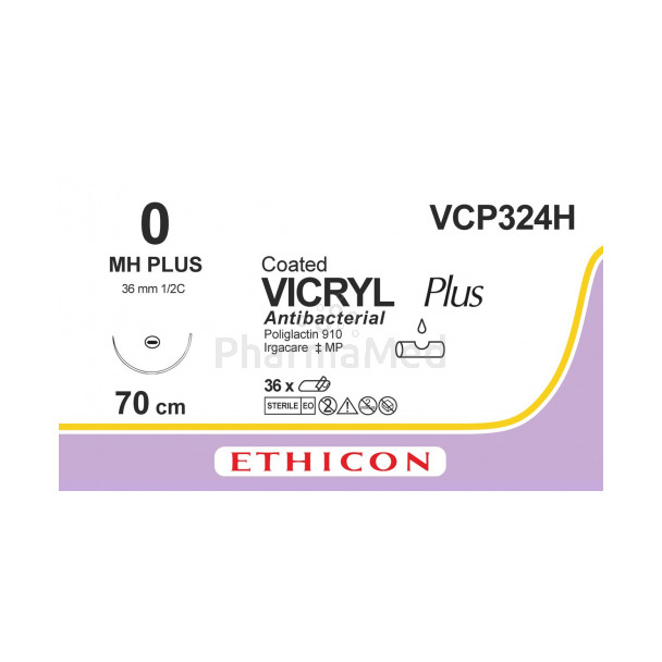VICRYL PLUS 0 VCP324H MH 70cm - 36fils