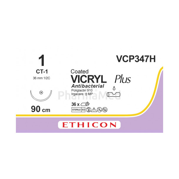 VICRYL PLUS 1 VCP347H CT-1 90cm - 36fils