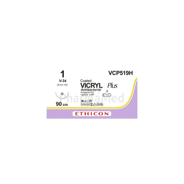 VICRYL PLUS 1 VCP519H V-34 90cm - 36fils