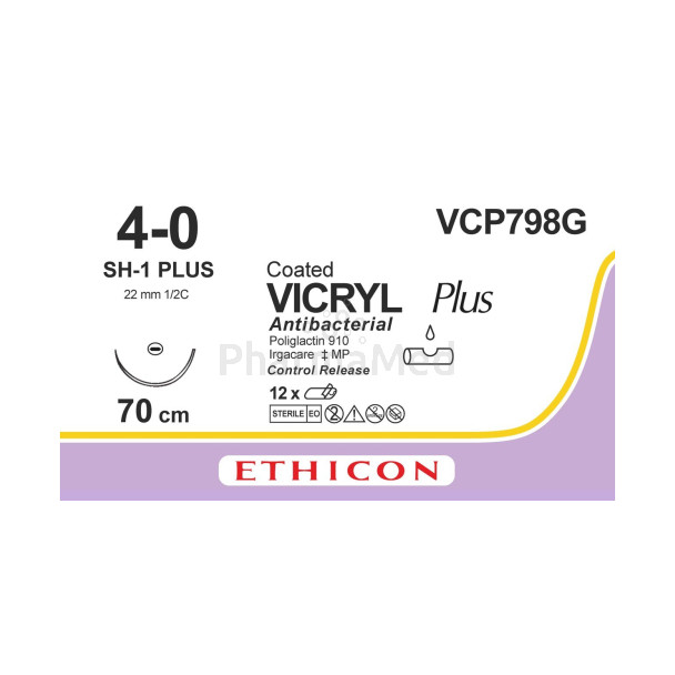 VICRYL PLUS 4/0 VCP798G SH-1 70cm - 12fils