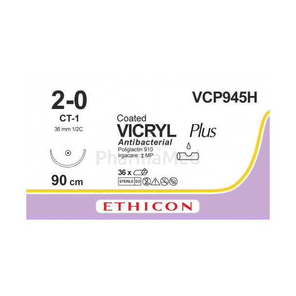 VICRYL PLUS 2/0 VCP945H CT-1 90cm - 36fils