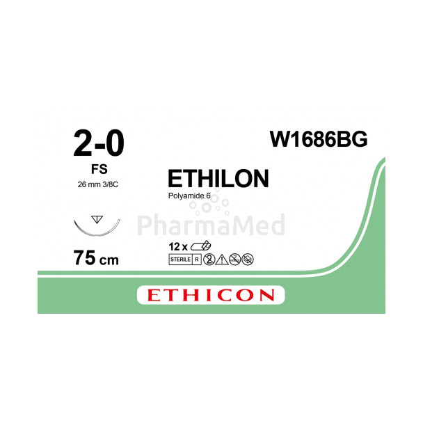 ETHILON 2/0 W1686BG FS 75cm - 12fils