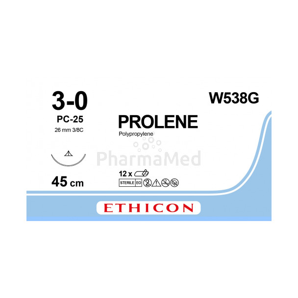 PROLENE 3/0 W538G PC-25 45cm - 12fils