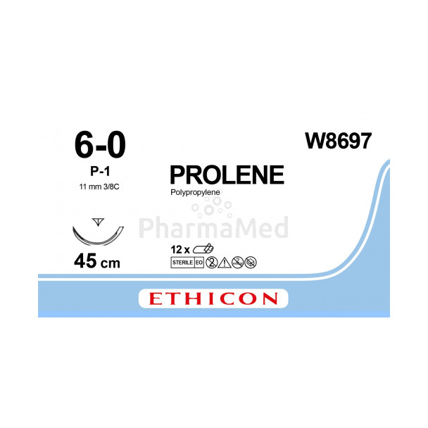 PROLENE 6/0 W8697 P-1 45cm - 12fils