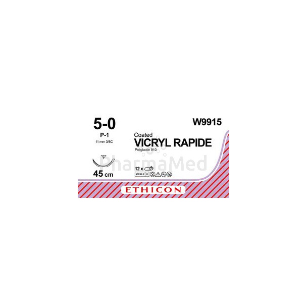 VICRYL RAPID 5/0 W9915 45cm P-1 Prime - 12fils