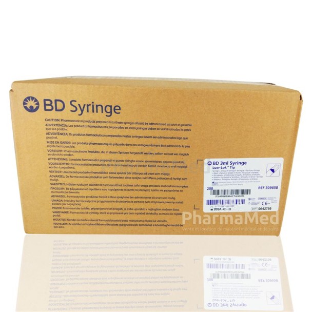 Seringues BD 3ml luer-lock centré - 200pc