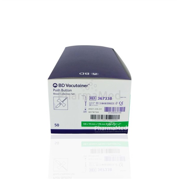 Aig. ailet. Push Button BD VACUTAINER 21G 3/4 178mm - 50pc