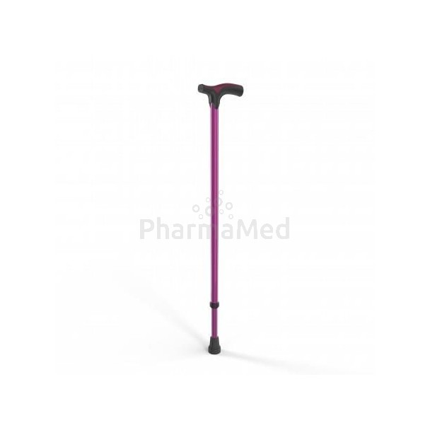Canne 4POP en alu - poignée bi-matière - Réglable - Fuschia