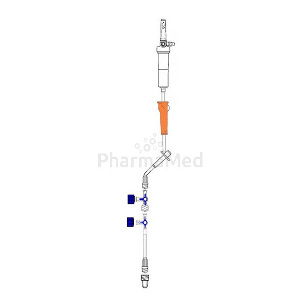 Set de perfusion Y DIALEX  3 voies + 100cm, 290cm - 50pcs