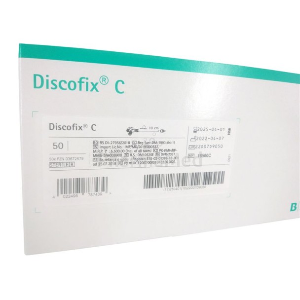 Robinet 3 voies luer DISCOFIX Bleu/10cm(50pc)