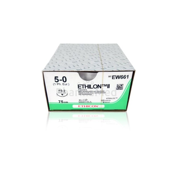 ETHILON 5/0 II M1 FS-2 EW661 75cm Bleu - 36fils