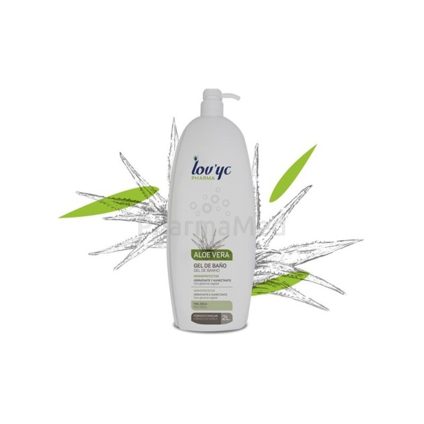 LOV'YC Gel douche aloe vera dermo protecteur - 2L + pompe