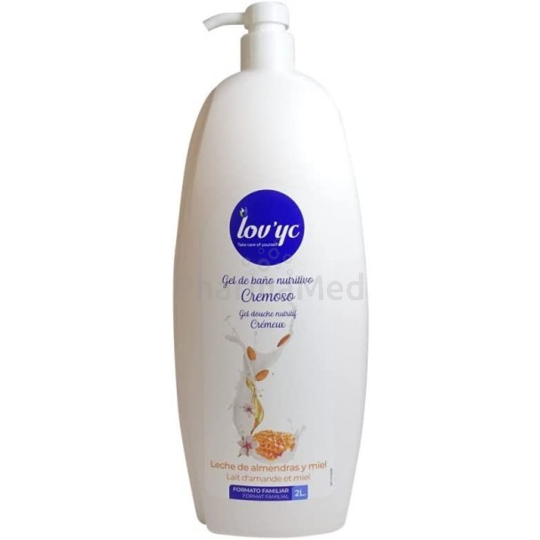 LOV'YC Gel douche amande et miel - 2L + pompe