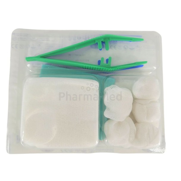 Set à pansement MEDISET COMPACT - 24 - 5 tampons /  5 compresses / 2 pinces / 1 champ