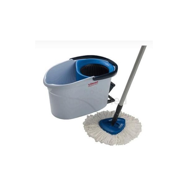 Seau + Mop franges microfibres + support - 1pièce