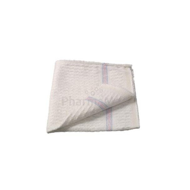 Lavette coton gaufré blanc 35x35cm - 1pc