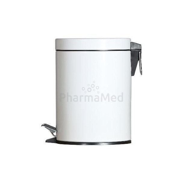 Poubelle à pédale 5L métal blanc (1pc)