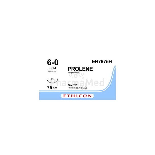ETHICON PROLENE 6/0 bl 13mm EH7975H 75cm - 36fils