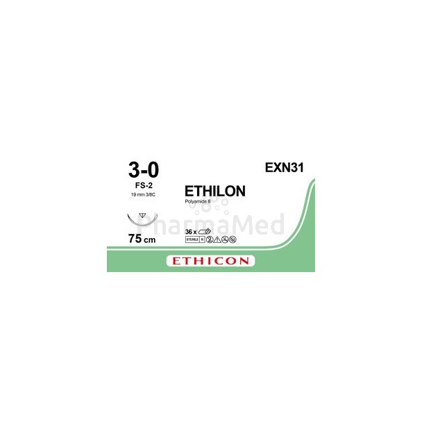 ETHILON 3/0 M2 FS-2 75cm Blauw - 36draden