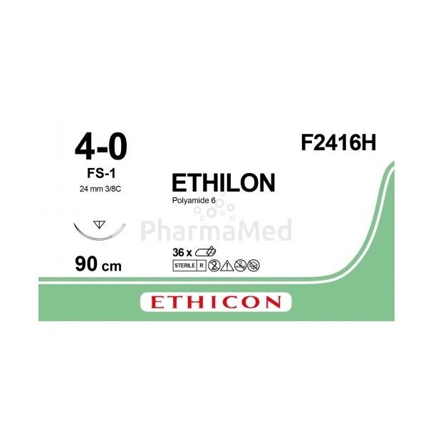 ETHILON 4/0 F2416H FS-1 90cm Zwart - 36draden