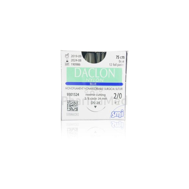 DACLON 2/0 metric 3 3/8 24mm 75cm - 12fils
