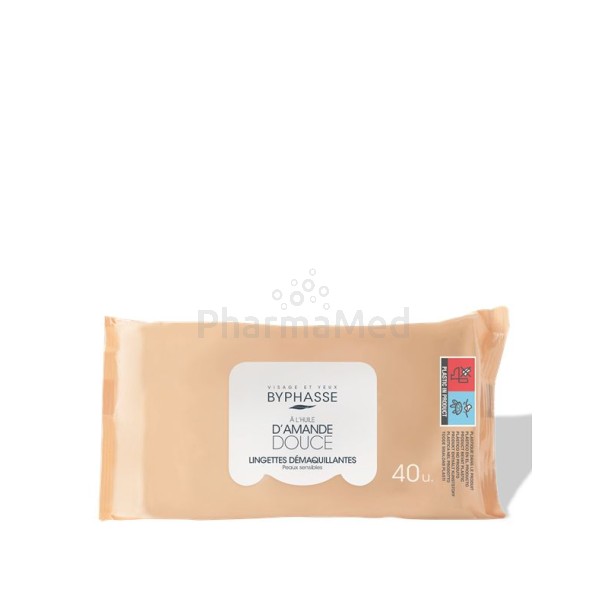 BYPHASSE Reinigingsdoekjes met amandelolie voor gevoelige huid - 40pcs