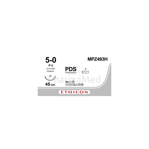 ETHICON PDSII 5/0 CLR P-3 45cm - 36fils