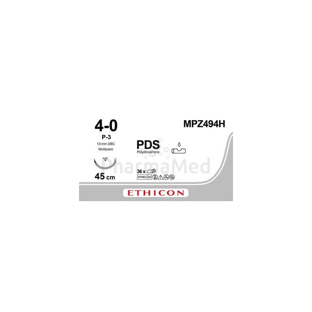 ETICON PDS 4/0 MPZ494H P3 3/8 Prime 45cm - 36draden