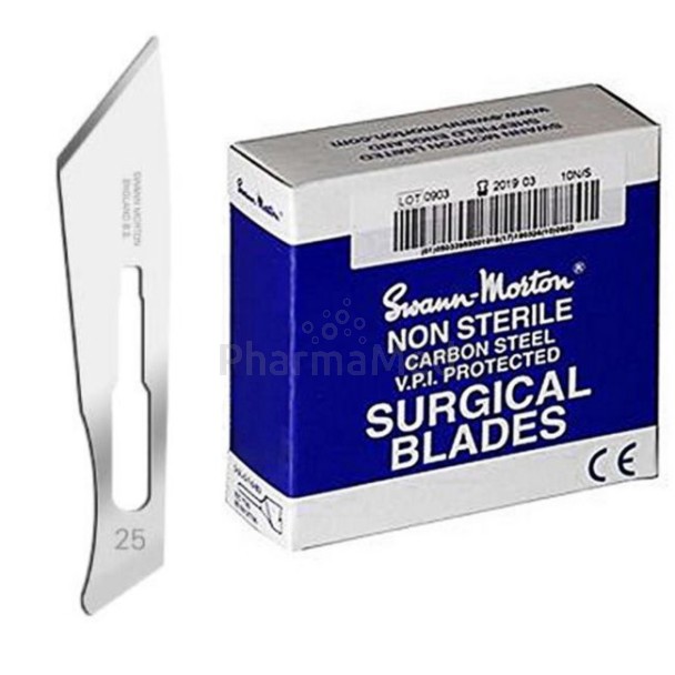 Lames bistouri Non stérile S&M - N°25 - 100pc