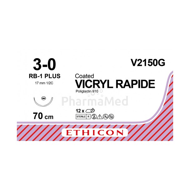 VICRYL RAPID 3/0 Coated V2150G RB-1 Plus 70cm - 12draden