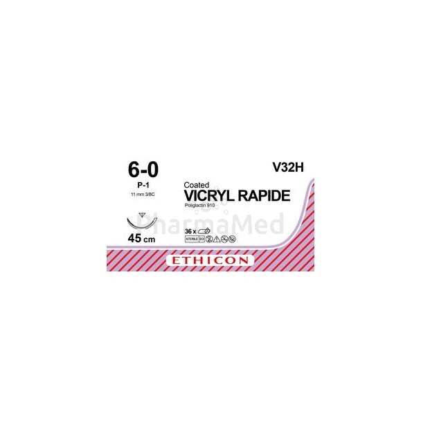 VICRYL RAPID 6/0 V32H USP P-1 Prime 45cm Violet - 36draden