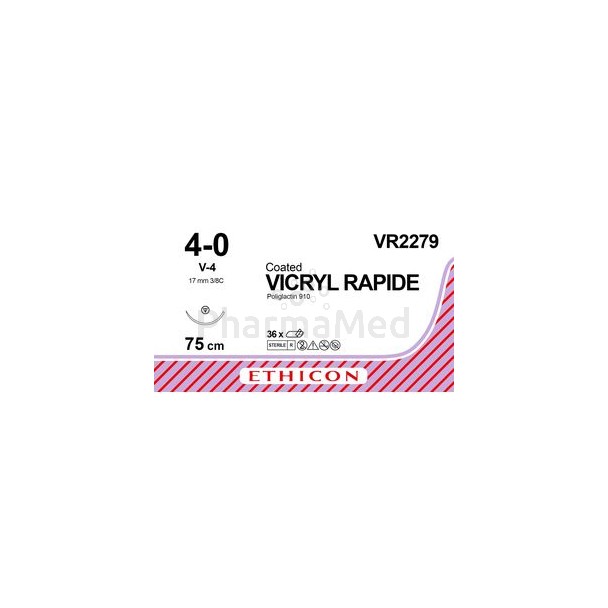 VICRYL RAPID 4/0 VR2279 V-4 75cm Incolore - 36fils