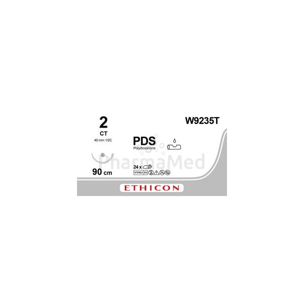 ETICON PDS II 2 W9235T 1/2 Cir 40mm - 24draden