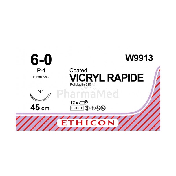 VICRYL RAPID USP6/0 W9913 Und P-1 45cm - 12draden